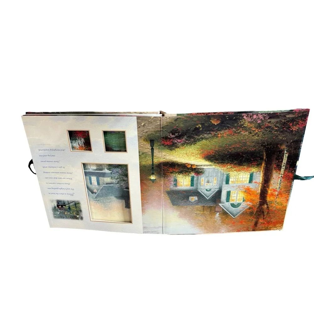Thomas Kinkade Simpler Times Photo Album 11x11 Multicolor Landscape Art Ribbon